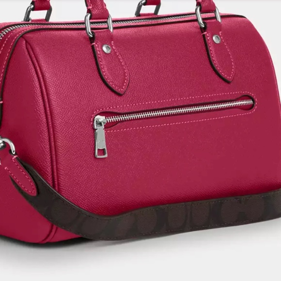 New 💕🤎Coach Rowan Satchel With Signature Canvas Strap - Picture 2 of 4